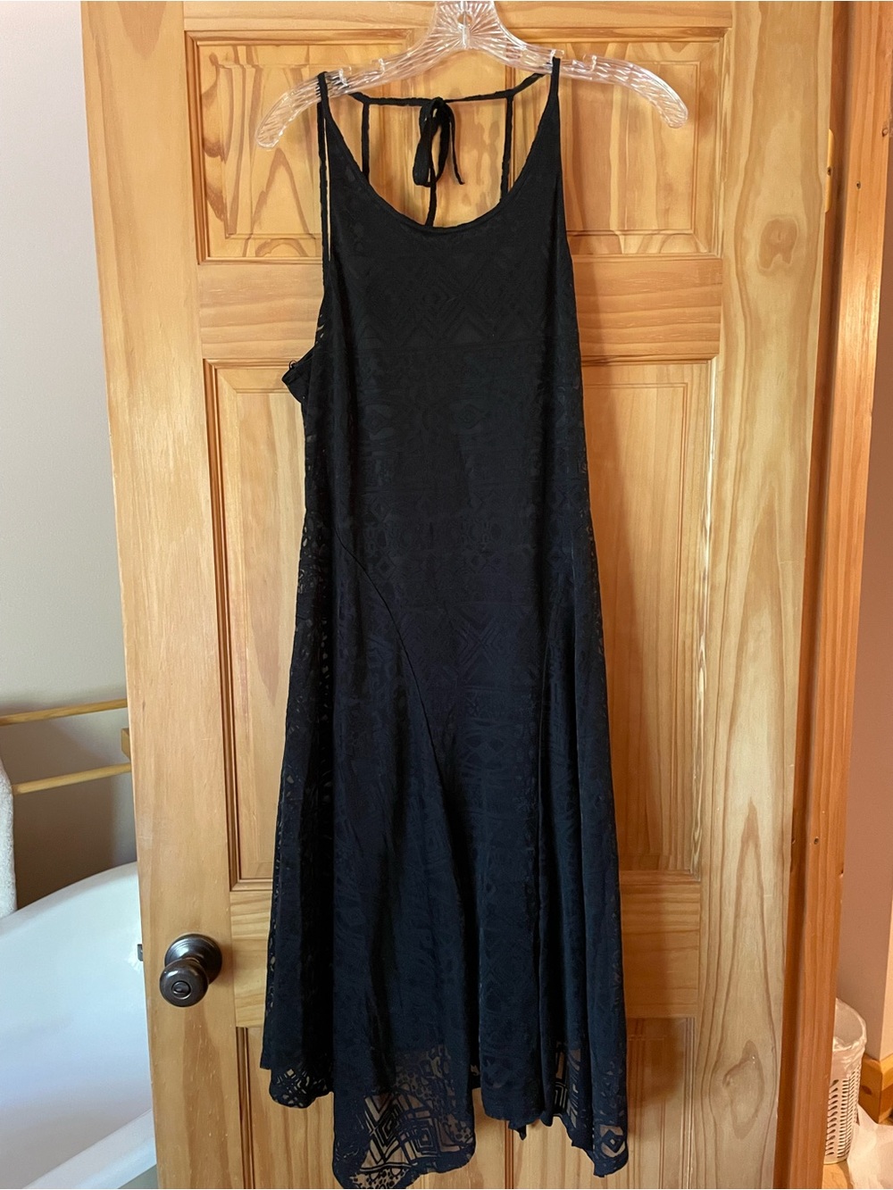 Metaphor Black Lace A-Line Maxi Dress